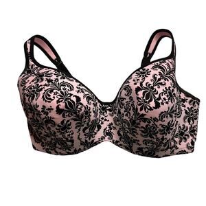 Full Fugure Cacique Lane Bryant pink Baroque Bra Size 40F